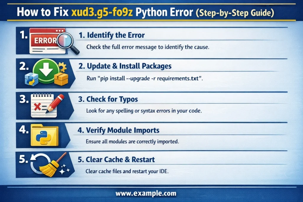How to Fix xud3.g5-fo9z Python Error: Step-by-Step Guide how to fix xud3.g5-fo9z python